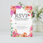 Cartes RSVP Jardin Rose Orange Aquarelle (Debout devant)