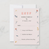 Cartes RSVP Joyeuses Faire-part de mariage Florale (Devant)