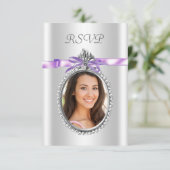 Cartes RSVP Lavender Purple Photo (Debout devant)