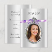 Cartes RSVP Lavender Purple Photo (Devant / Derrière)
