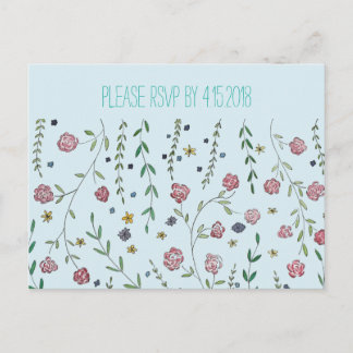 Cartes RSVP Livres et Blossoms