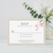Cartes RSVP Magnolia Blooms Rose et Mocha (Debout devant)