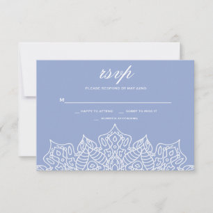 Cartes RSVP Mandala Bleu et Blanc