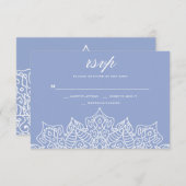 Cartes RSVP Mandala Bleu et Blanc (Devant / Derrière)