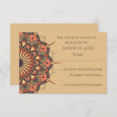 Cartes RSVP Mandala Brown contemporaines (Devant / Derrière)