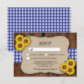 Cartes RSVP Mariage Bois Burlap Rustique Vérifié B (Devant / Derrière)