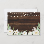 Cartes RSVP Mariage Bois Fleurs Rustiques Invitati (Dos)