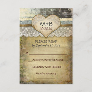 Cartes RSVP mariage campagnard