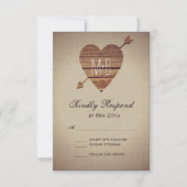Cartes RSVP Mariage campagnard Flèche Coeur Rustiq (Devant)