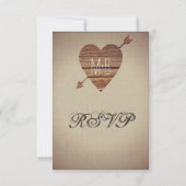 Cartes RSVP Mariage campagnard Flèche Coeur Rustiq (Dos)