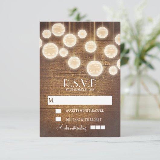 Cartes RSVP mariage campagnard rustique (Debout devant)