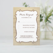Cartes RSVP Mariage campagnard Rustique (Debout devant)