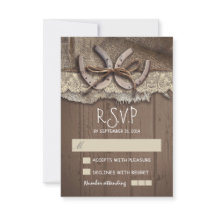 Cartes RSVP mariage campagnard rustique