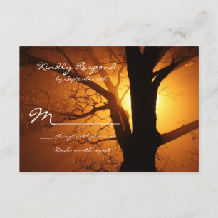 Cartes RSVP Mariage campagnard Silhouette Arbre