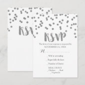 Cartes RSVP Mariage Confetti Argent (Devant / Derrière)