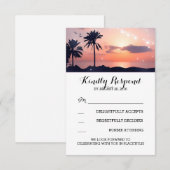 Cartes RSVP mariage coucher de soleil Palm Beach g (Devant / Derrière)