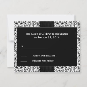Cartes RSVP Mariage damassé