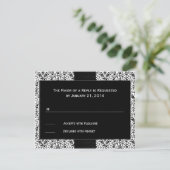 Cartes RSVP Mariage damassé (Debout devant)