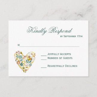 Cartes RSVP Mariage de automne Boho Floral Automne