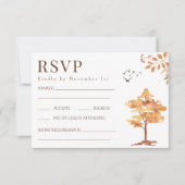 Cartes RSVP Mariage de automne Brown en terre cuit (Devant)