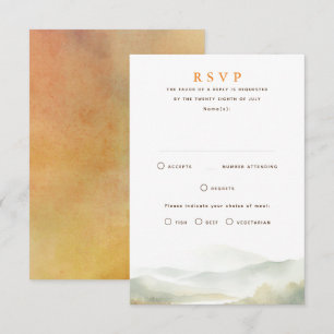 Cartes RSVP Mariage de automne Misty Mountains