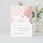 Cartes RSVP Mariage de automne rose Feuille or (Debout devant)