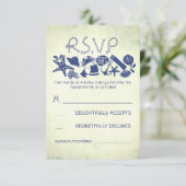 cartes RSVP mariage de plage nautique (Debout devant)