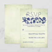 cartes RSVP mariage de plage nautique (Devant / Derrière)