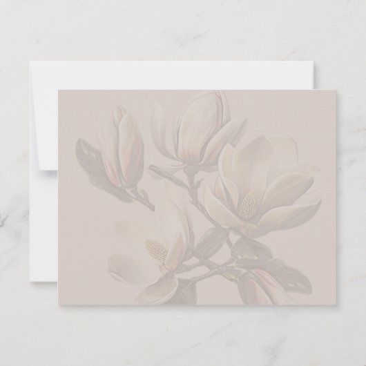 Cartes RSVP Mariage du menu Fleurs Magnolia du Sud (Dos)