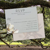 Cartes RSVP Mariage du menu Fleurs Magnolia du Sud