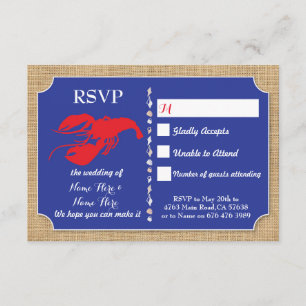 Cartes RSVP Mariage Ébullition d'écrevisses Huître