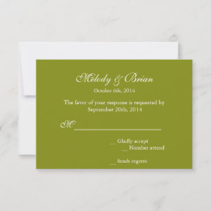 Cartes RSVP mariage feuille vert printemps.