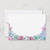 Cartes RSVP Mariage Pastel Rustique Succulentes Fl (Dos)