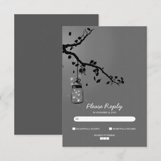 Cartes RSVP mariage pour pot de masques (Devant / Derrière)