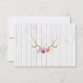 Cartes RSVP Mariage Rustique Bois de Cerf (Dos)