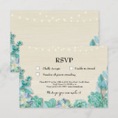 Cartes RSVP Mariage Rustique Menthe Succulentes In (Devant / Derrière)