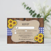 Cartes RSVP Mariage Toile de Jute Bois Rustique Vé (Debout devant)