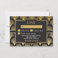 Cartes RSVP Mariage Vintage Gatsby Années 20 Répon