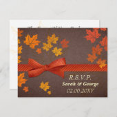 Cartes rsvp mariages de automne (Devant / Derrière)