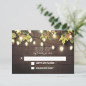 Cartes RSVP mariages de automne avec voyants scint (Debout devant)