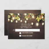 Cartes RSVP mariages de automne avec voyants scint (Devant / Derrière)