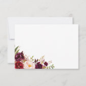 Cartes RSVP Marsala Floral Wedal avec Chanson Choi (Dos)