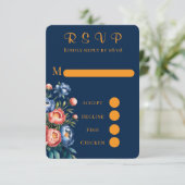 Cartes RSVP Marsala Gold Peony Wedding Peony (Debout devant)