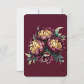 Cartes RSVP Marsala Gold Peony Wedding Peony (Dos)