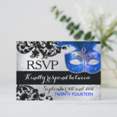 Cartes RSVP Masquerade Wedding (Debout devant)
