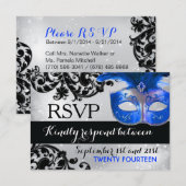 Cartes RSVP Masquerade Wedding (Devant / Derrière)