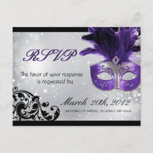 Cartes RSVP Masquerade Wedding