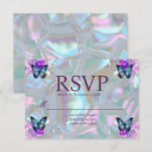 Cartes RSVP Mère de Pearl Iridescente (Devant / Derrière)