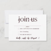 Cartes RSVP minimalistes de mariage (Devant)