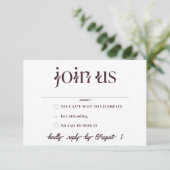 Cartes RSVP minimalistes de mariage (Debout devant)